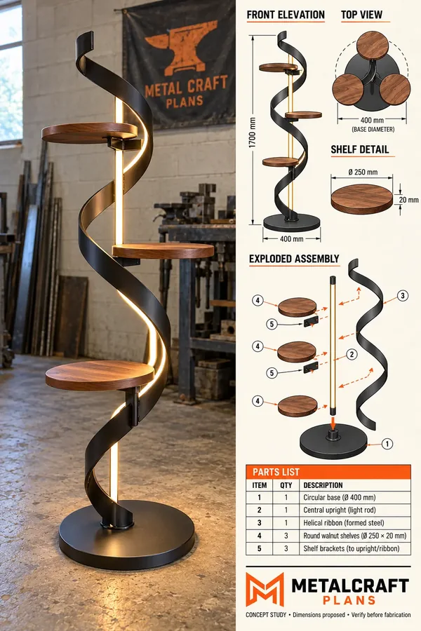 Spiral metal lamp
