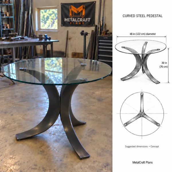 Glass and steel table